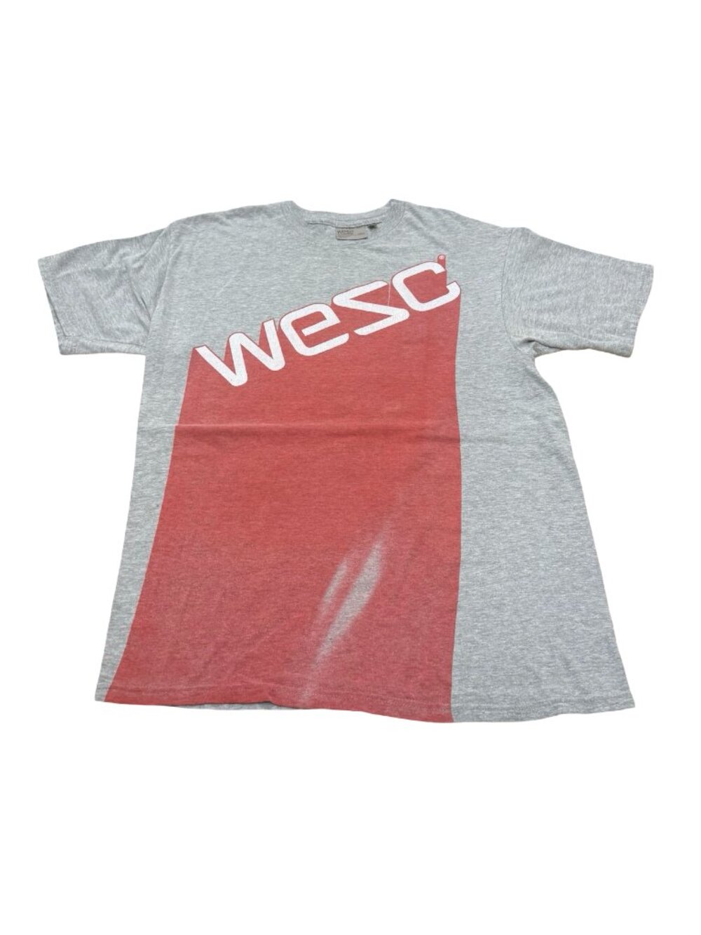 Men’s WESC Graphic T Shirt Gray Red Y2K Skate Streetwear Tee